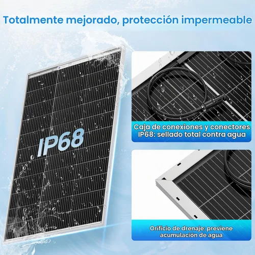 Vista 7 de ECO-WORTHY Panel solar tipo N de 100 W, panel solar de 12 V y 100 vatios con módulo fotovoltaico monocristalino de 25 % de eficiencia, paneles