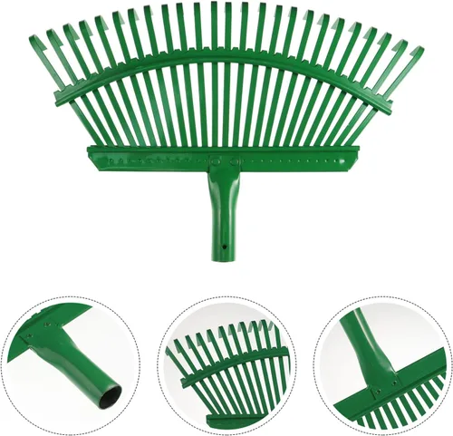 Vista 4 de NUOBESTY Rastrillo de hojas de jardín resistente dientes gruesos para nivelación de césped, herramienta eficiente de eliminación de hojas y césped