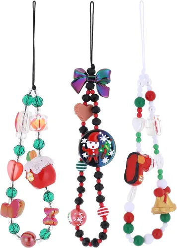 Vista 11 de 6 dijes con cuentas para teléfono, correas con cuentas de frutas, estrellas, perlas falsas y arcoíris, cadenas de teléfono con cuentas para cámara