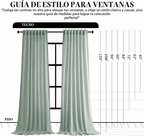 Vista 8 de Jowels Cortinas de Lino Verde Aguamarina con Trabillas Traseras de 84 Pulgadas de Largo para Sala de Estar, 2 Paneles con Bolsillo, Cortina