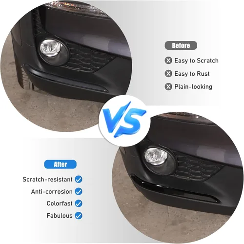Vista 4 de 2 protectores de parachoques delantero de automóvil para Honda Pilot 2019-2022, protector de parachoques delantero automotriz antiarañazos Negro