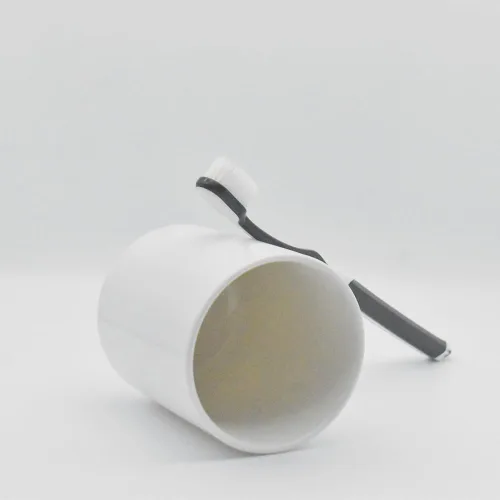 Vista 8 de Taza recta sin mango de cerámica de color sólido, tazas para beber, soporte para cepillo de dientes, adecuado para su uso en hoteles, hogares