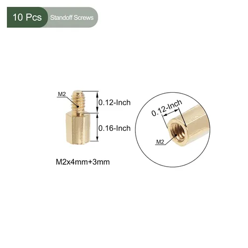 Vista 2 de YOKIVE 10 tornillos de separación M2, separadores hexagonales de latón para PCB, mantienen la altura consistente, ideal para placa base