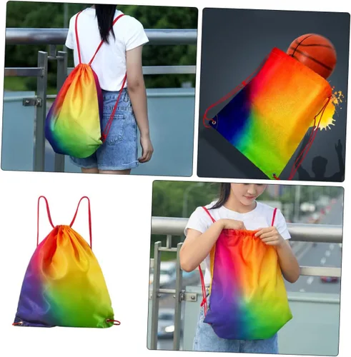 Vista 8 de 3 uds. Mochila seca con cordón para niños, mochila deportiva para hombre, Viajera para mujer, bolsa de gimnasio para hombres, bolsa de gimnasio