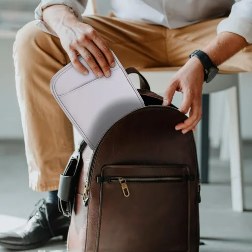 Vista 5 de Bolsa de manga para tablet de 8-9 pulgadas, funda de viaje acolchada para Galaxy Tab A9 8.7/Tab A 8.4/Fire HD 8 (PU-Gray9)
