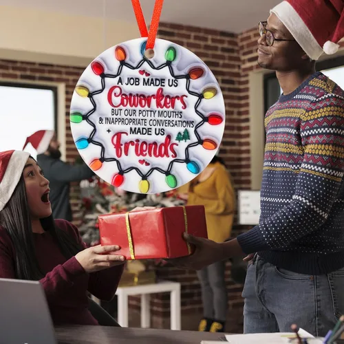 Vista 6 de Adornos de Navidad Regalos Compañeros de Trabajo Regalos para Ella Él Divertidos Adornos de Navidad para Mujeres Hombres Regalo de Agradecimiento