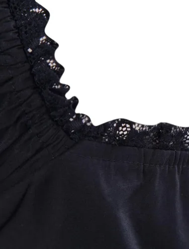 Vista 8 de Ainclu Womens Classic Black Layered Lace-up Goth Lolita Dress