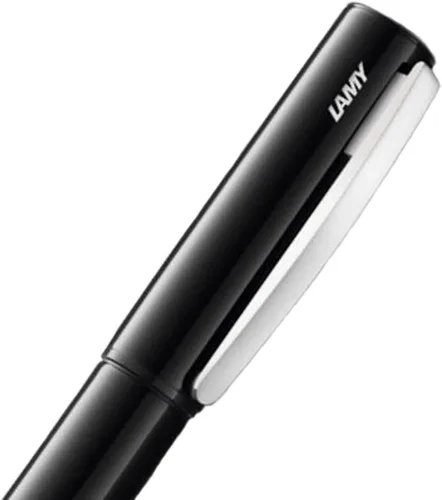 Vista 3 de Lamy Acento Negro Brillante Acabado Rodio Anillos Grip Rollerball Pen - L398-LD