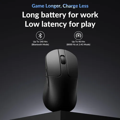 Vista 6 de Keychron M3 Mini 8K Ratón inalámbrico Bluetooth 5.3/2.4 GHz/Ratón óptico con cable, ultraligero de 55g programable con sensor PixArt 3950 hasta