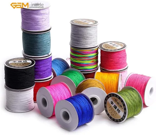 Vista 5 de GEM-Inside 0.8mm120 Meters Nylon Handcraft Braid Rattail Cord Hilo de nudo chino para hacer pulseras de bricolaje