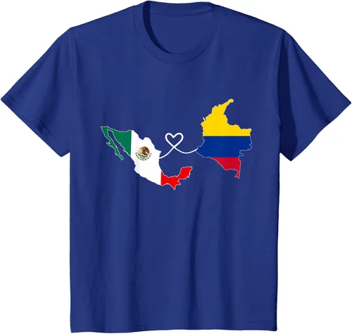 Vista 52 de Camiseta Half Colombian Half Mexican Flag Map DNA Mexico Colombia