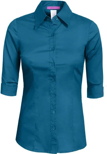 Vista 20 de NE PEOPLE Camisa de oficina con botones y manga 3/4 a medida para mujer