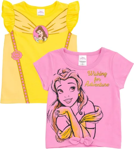 Vista 8 de Disney Classics - Paquete de 2 camisetas sin botones para niñas pequeñas y grandes (2T - 18-20)