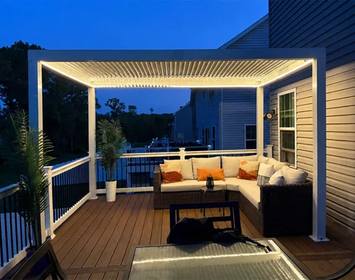 Vista 20 de PURPLE LEAF - Pérgola al aire libre con listones 10 x 12 pies de aluminio blanco con toldo rígido moderno y ajustable para patio, jardín
