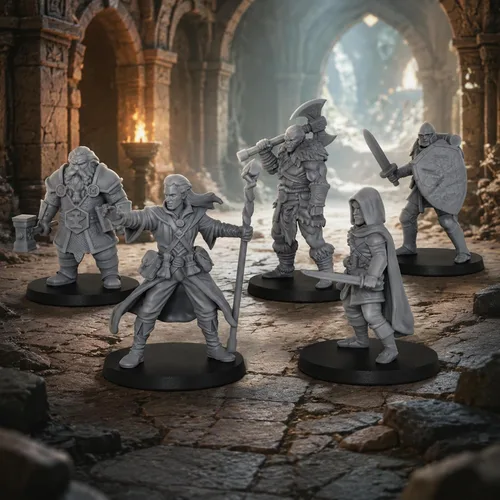 Vista 9 de DND Miniatures Fantasy Adventurer 0.984 in 1:64 Minis AS1057