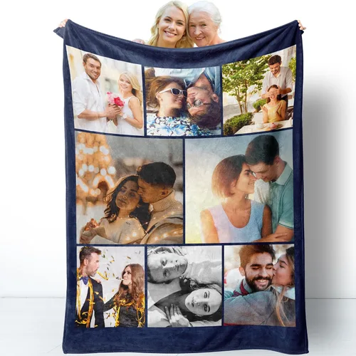 Vista 13 de Manta personalizada con fotos, regalos para mujeres, amantes, amigas, regalos con imagen, manta de franela, Navidad, aniversario, cumpleaños, boda