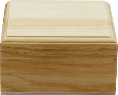 Vista 4 de Creative Hobbies Mini caja de madera sin terminar con tapa con bisagras y cierre magnético, 3.5 pulgadas, perfecta para artes, manualidades