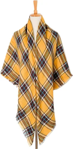 Vista 89 de Wander Agio - Bufanda envolvente con diseño a cuadros o triangular para mujer, cálida y larga, de punto, sensación de cachemira, chal