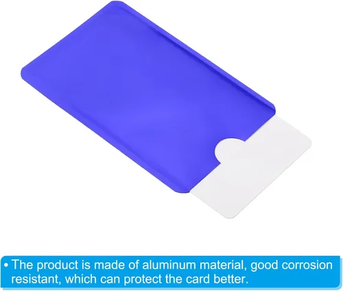 Vista 14 de PATIKIL Mangas de bloqueo RFID, fundas de aluminio para prevención de robo de identidad, fundas protectoras seguras para tarjetas de crédito, Negro