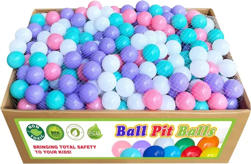 Vista 6 de Bolas para pozo de bolas BBRUN, 1000 unidades, bolas de plástico para pozo de bolas, corral de juegos, sin BPA, a prueba de aplastamiento, bolas