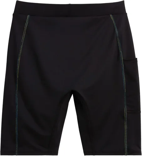 Vista 2 de TomboyX Pantalones cortos de natación de 9 pulgadas con bolsillo, traje de baño deportivo con parte inferior deportiva de tiro medio, protección