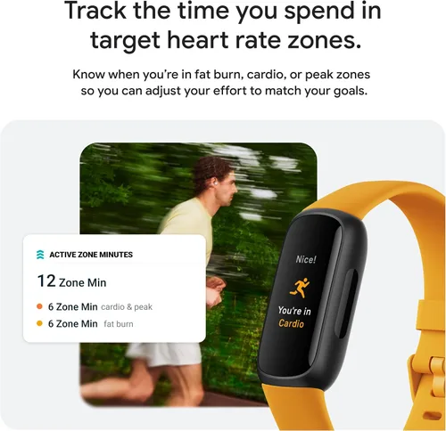 Vista 5 de Fitbit Inspire 3 rastreador de salud y estado físico con control del estrés, intensidad de entrenamiento, seguimiento del sueño, frecuencia cardíaca