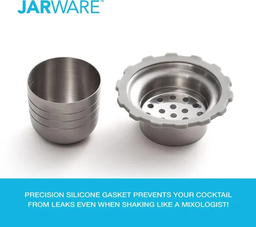 Vista 5 de Jarware Mason Jar - Tapa para coctelera de boca regular, acero inoxidable