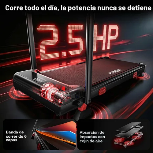Vista 6 de RHYTHM FUN Cintas de correr para el hogar, caminadora con asas, 13%