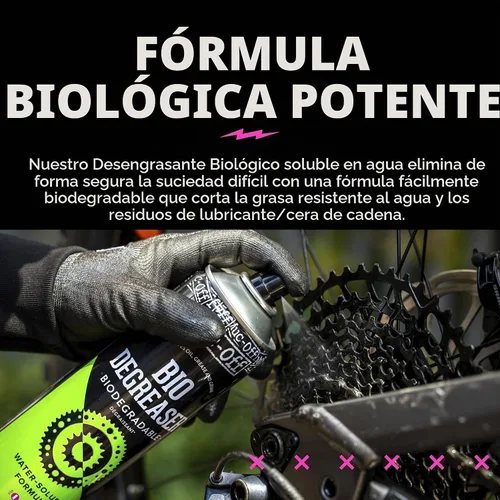 Vista 3 de Muc-Off Bio Degreaser, 500 Mililitros - Aerosol Soluble en Agua, Biodegradable para Limpieza Profunda de Partes Grasientas de Bicicletas