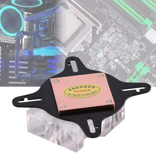 Vista 2 de Richer-R Base enfriadora de agua con bloque de agua GPU, computadora PC GPU bloque de refrigeración de agua universal bloque de agua enfriador