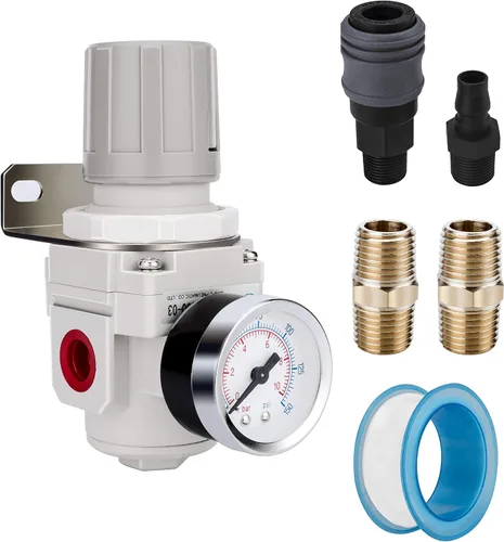 Vista 6 de NANPU Regulador de aire NPT de 1" para sistema de aire comprimido, calibre de acero protegido de 150 psi 150 psi Steel-Protected Gauge