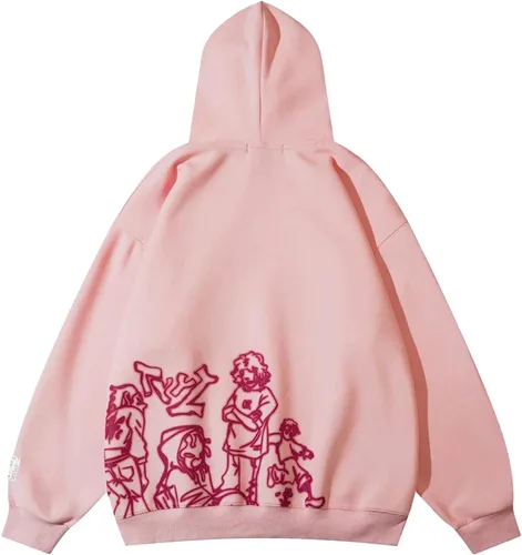 Vista 2 de Aelfric Eden Mens Graphic Hoodies Y2k Hoodies Oversized Streetwear Hoodie Sweatshirt Casual Harajuku Hooded Pullover