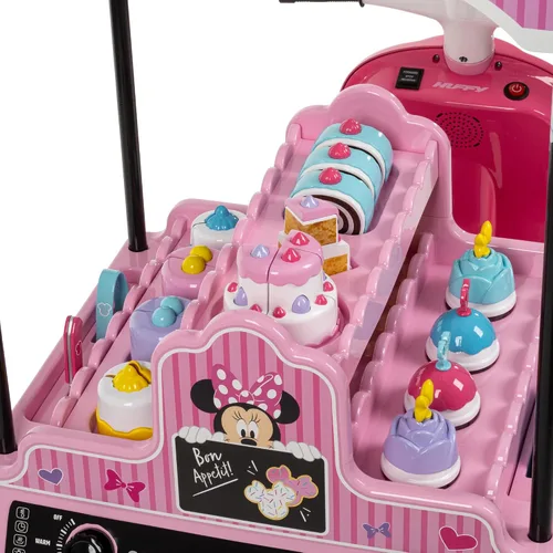 Vista 6 de Huffy Minnie Mouse Bakery Kart 6V Ride-On con juego de panadería, edades 3 Rosa
