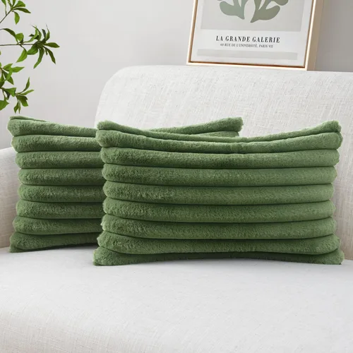 Vista 17 de MIULEE - Juego de 2 fundas de cojín decorativas de piel sintética de 18 x 18 pulgadas, arte moderno francés para el hogar, almohadas suaves