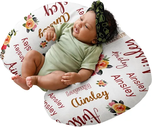 Vista 24 de Dyoart Funda de almohada de lactancia para bebé, fundas de lactancia con nombre personalizado, suave, funda de almohada de lactancia materna