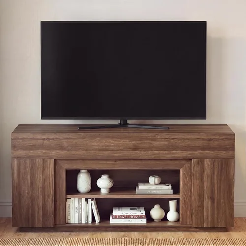Vista 10 de YESHOMY 70" TV Stand for 80" TV, Modern Thick Block TV Cabinet, Black
