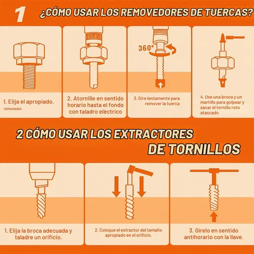 Vista 3 de XEWEA - Extractor de enchufe de tornillo y perno de 26 piezas con juego de brocas izquierda