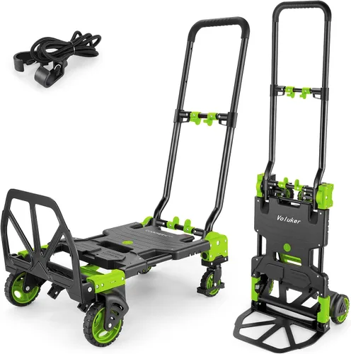 Vista 14 de Carro de mano plegable 2 en 1, carrito retráctil de 330 libras, 4 y 2