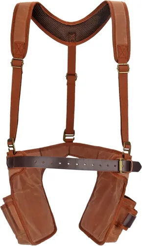 Vista 2 de Bolsa para cinturón de herramientas con tirantes-carpintero electricista acolchada 5+ bolsillos, pequeña Heavy Duty Work Belt ,with Hammer Holder