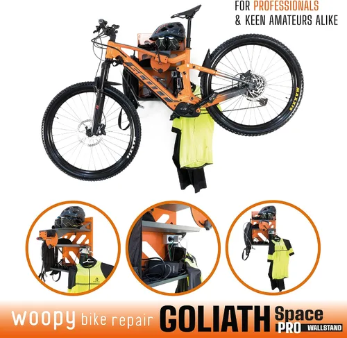 Vista 6 de WOOPY Soporte de pared para bicicleta - Soporte para bicicletas de almacenamiento para garaje o hogar - Soporte vertical para bicicletas