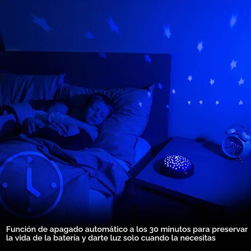 Vista 5 de GE Proyector LED de luna y estrella, luz nocturna, funciona