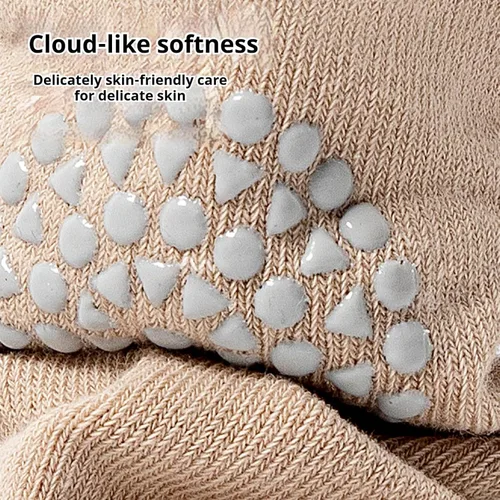 Vista 6 de Calcetines antideslizantes hasta la rodilla para bebés y niños pequeños, calcetines antideslizantes para recién nacidos, 5 pares