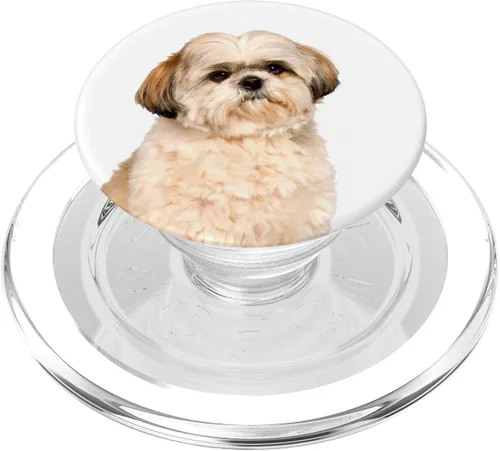 Vista 7 de Shih Tzu popsocket agarre y soporte para teléfonos y tabletas, Shih Tzu, Negro