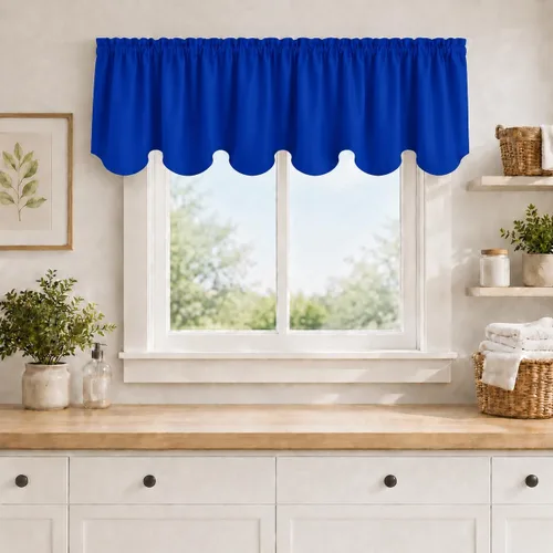 Vista 53 de Aquazolax Half Window Curtains 24 Inch Length, 28" Wide Rod Pocket Small Window Treatment for Kitchen, Bathroom, Camper, Beige, 2 Panels Set