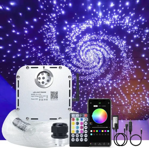 Vista 11 de Kit de luz de fibra óptica RGBW con sensor de sonido de 32 W