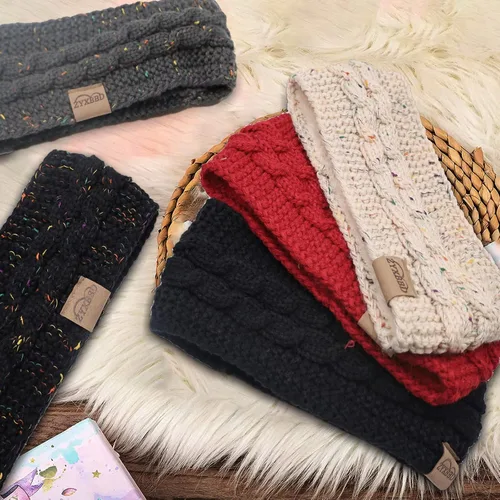 Vista 7 de ZYXBBD Winter Headbands for Women Ear Warmer-Ear Warmers for Women Knit Headbands Thicken Elastic Ear Muffs Winter Women for Outdoor Sports,Skiing