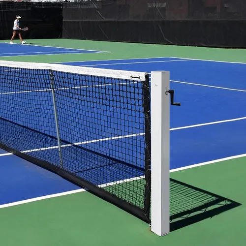 Vista 8 de Katop In Ground Tennis Net Set, 4” Square Aluminum Posts & Heavy Duty Double-Layer Tennis Net, Unique Built-in Winder Design, Sturdy and Durable