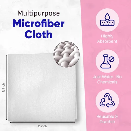 Vista 3 de Paños de limpieza de microfibra premium (paquete de 10) – Toallas altamente absorbentes sin rayas para automóviles, cocina, vidrio y superficies