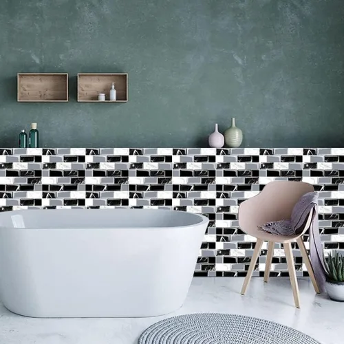 Vista 6 de Calcomanías de azulejos autoadhesivas para azulejos de pared, autoadhesivas, impermeables, adecuadas para baño, cámper, encimera, azulejos de 10