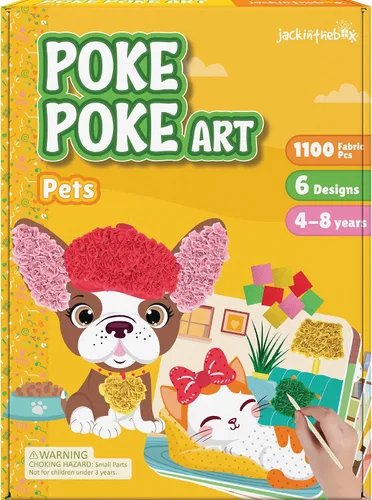 Vista 10 de jackinthebox Poke Poke Art - Temas de animales, arte y manualidades de tela sin desorden, kits de prensado de flores, regalo para niños, regalos